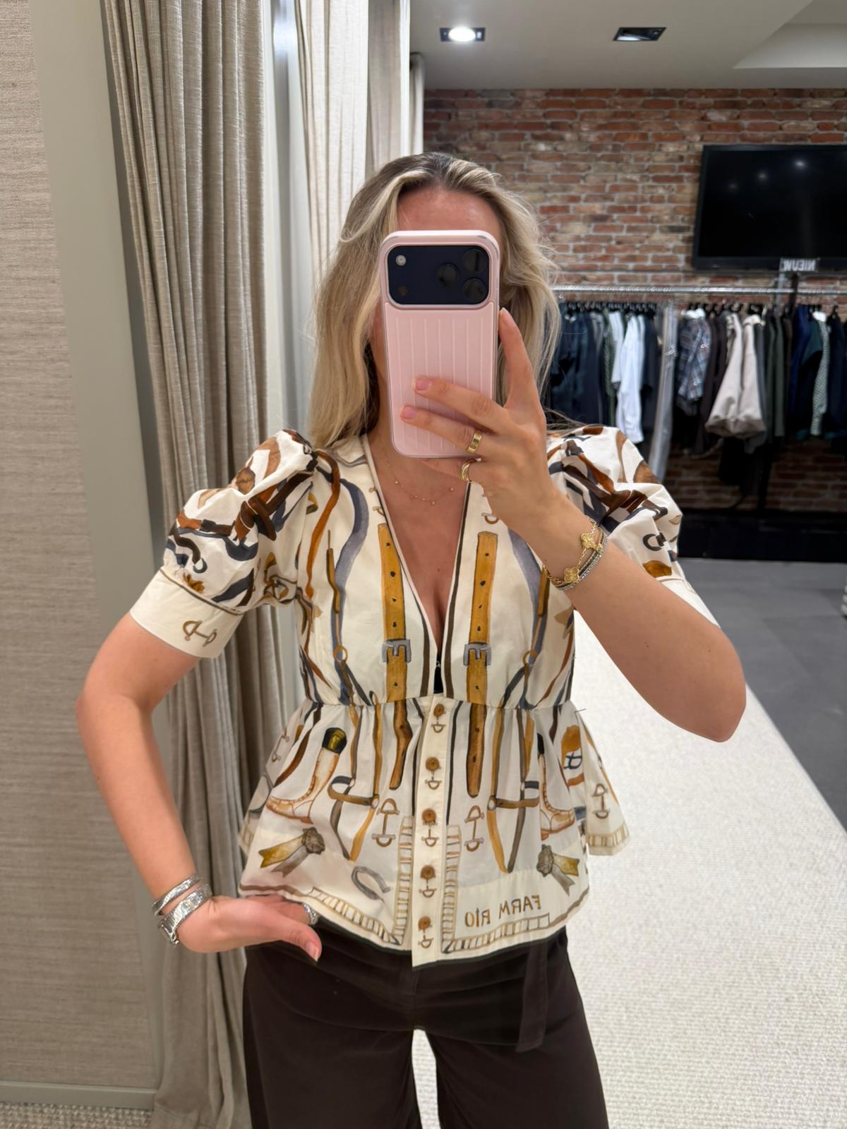 Farm Rio Equestrian Scarf Winter Blouse