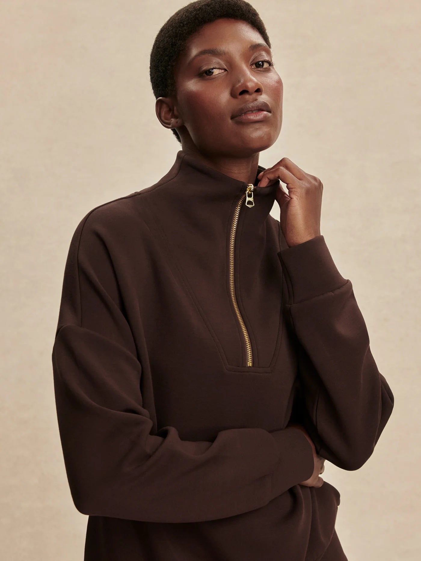 Hawley Half Zip Sweat Coffeebean