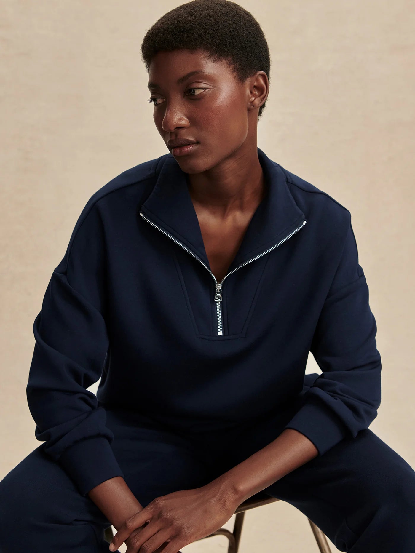 Hawley Half Zip Sweat Navy
