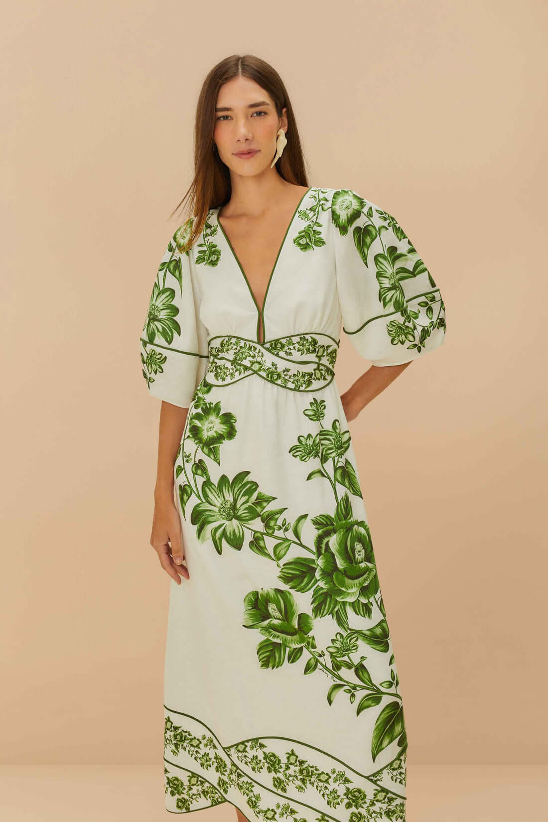 Midi Dress Fl. Cascade