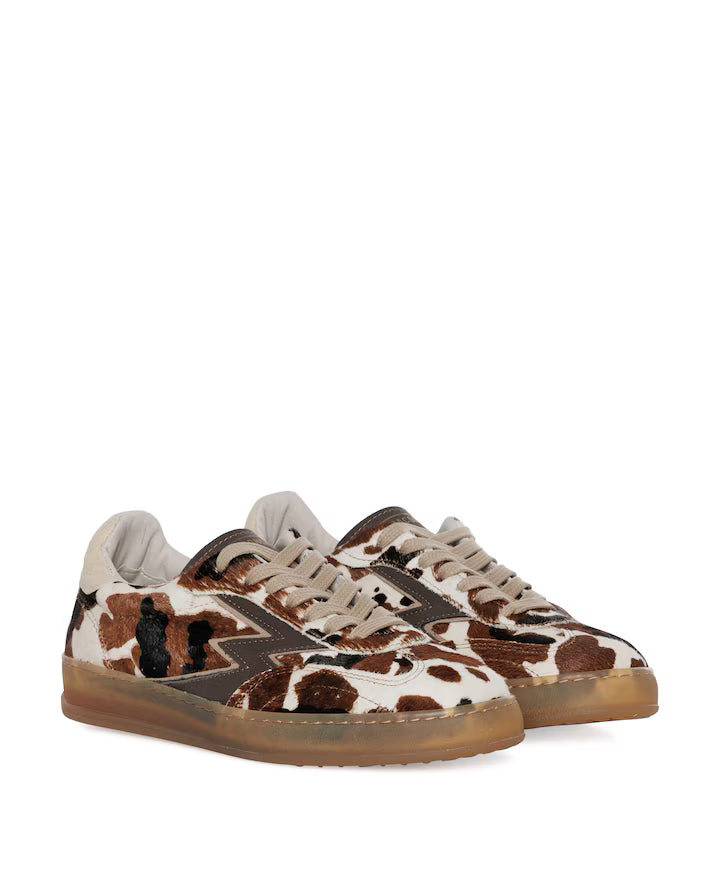 Sneaker Cow Print Horsy Brown Logo