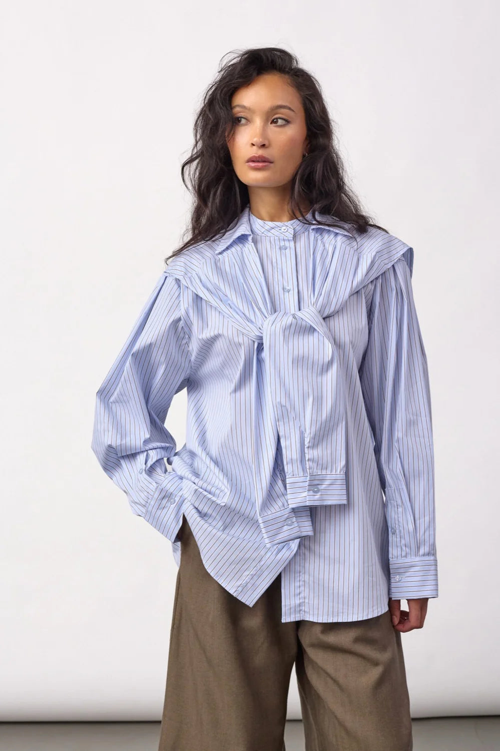 CC Fiora Stripe Double Collar Shirt