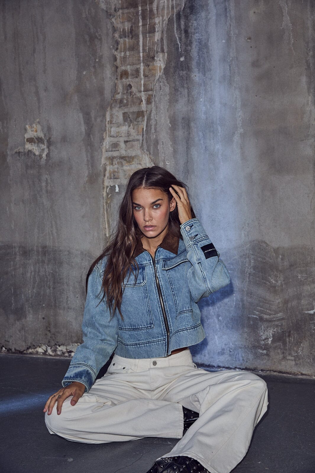 Ash　TMT HYBRID STRETCH DENIM JACKET HL Meliza Crop Denim Jacket