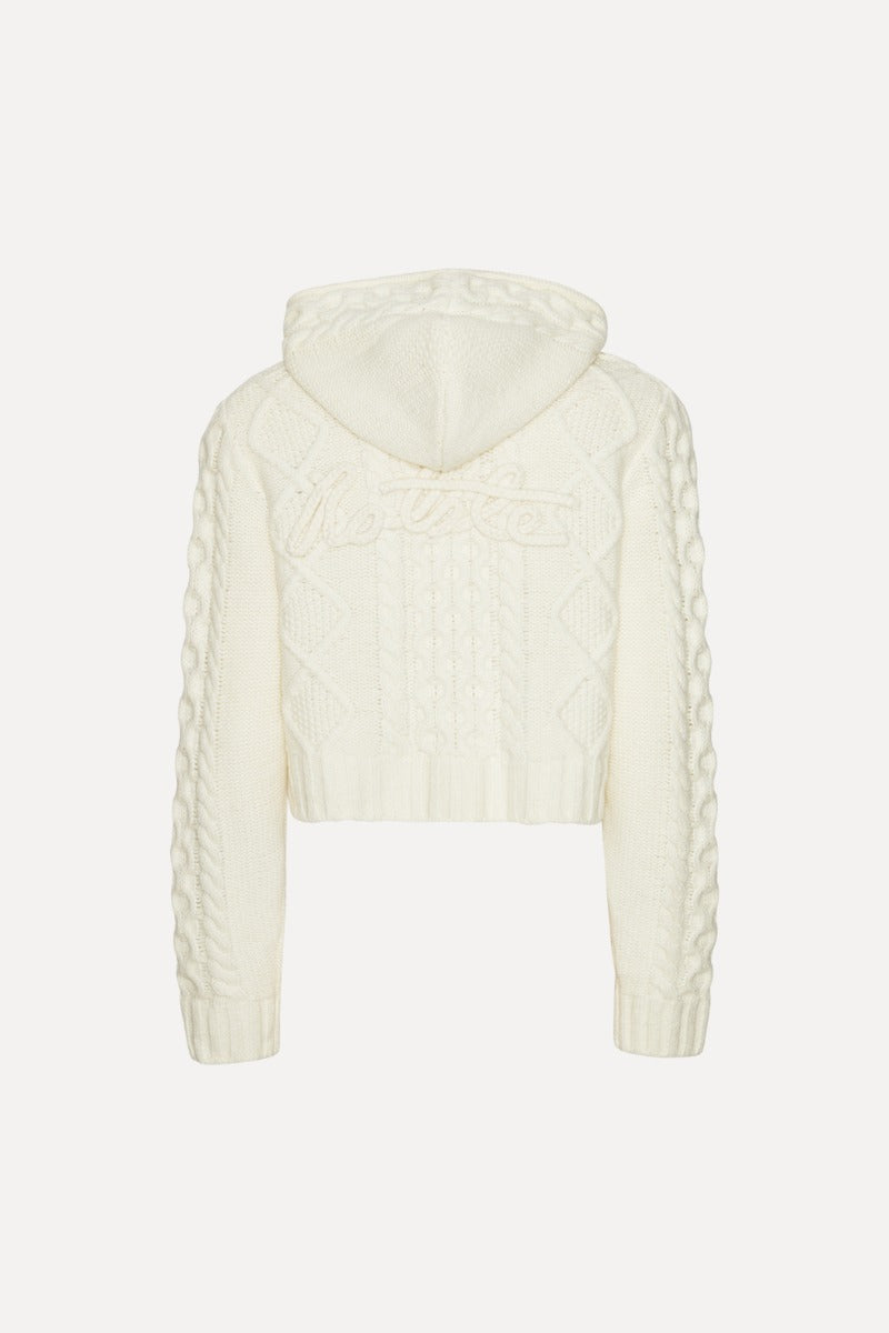 Cardigan Cable Zip Egret