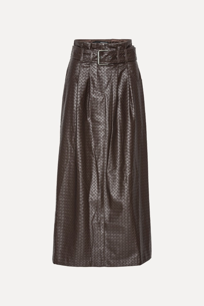 Skirt Midi Paper waist Chicory Coffee