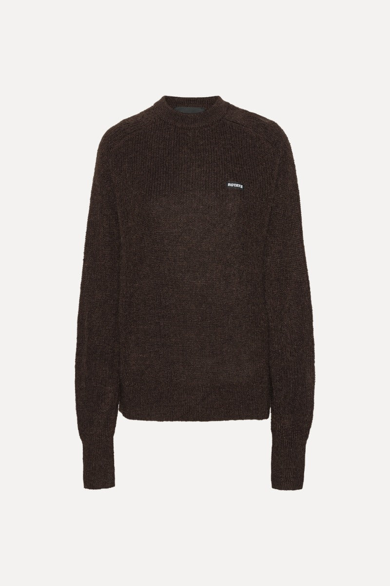 Sweater Light Knit Logo Chicory Coffee
