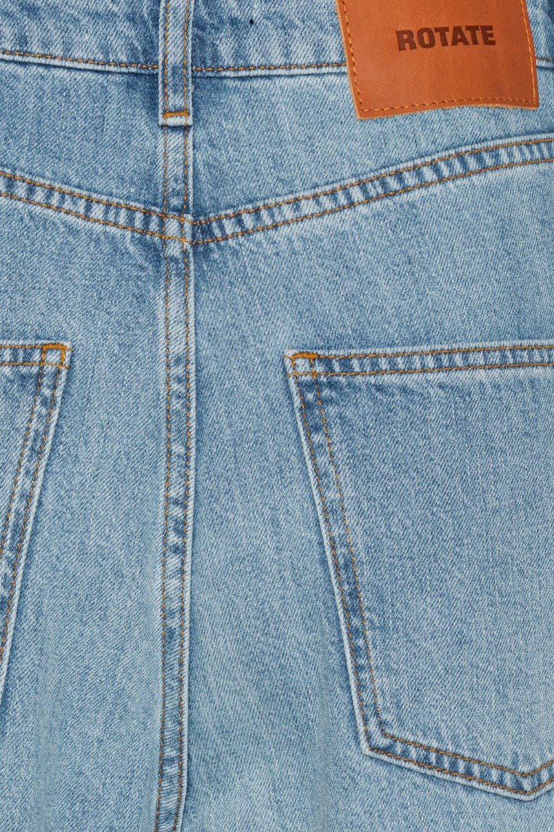 Rotate Draped Barrel Leg Jeans