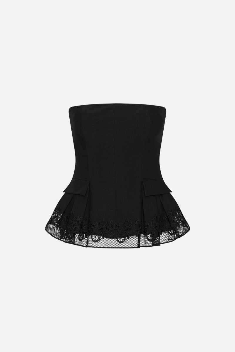 Rotate Peplum Bustier Top