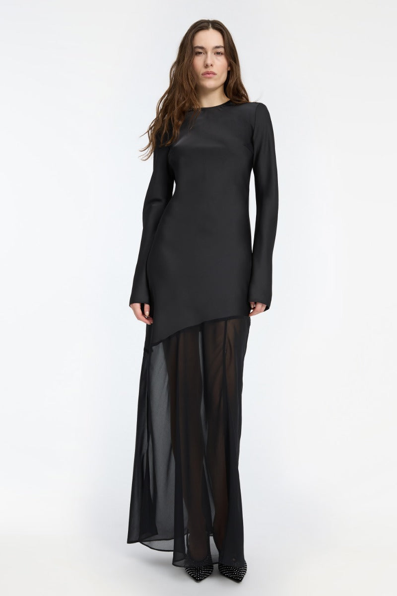 Rotate Maxi Ls Slit Dress
