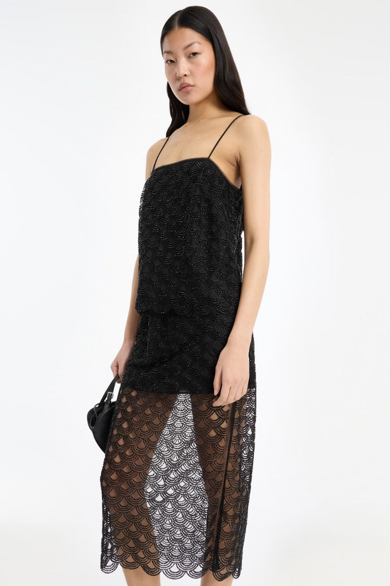 Rotate sequins slip top